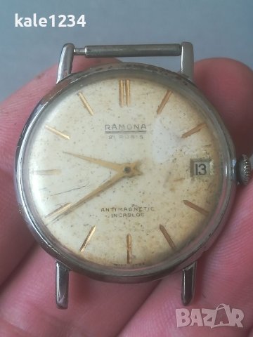 Швейцарски часовник RAMONA 21 rubis. Vintage watch. Мъжки механичен. Swiss made , снимка 3 - Мъжки - 40639686