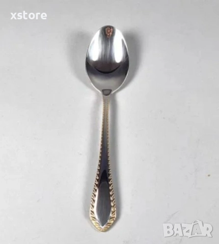 Комплект прибори за хранене Bohmann, Неръждаема стомана, 24 бр., Инокс със златист кант, снимка 13 - Прибори за хранене, готвене и сервиране - 52700105