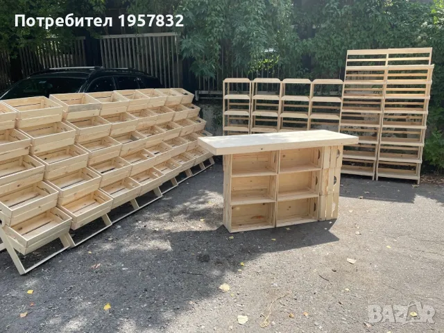 Стъпаловидни дървени стелажи за плод и зеленчук, снимка 16 - Стелажи и щандове - 48840955