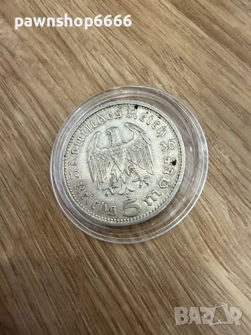 5 Райхсмарки (Германия) –  1936 г, снимка 4 - Нумизматика и бонистика - 56368783