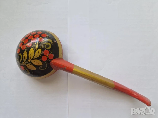 Декоративна руска лъжица в стил Хохлома, снимка 2 - Други ценни предмети - 50749056