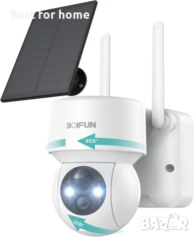 BOIFUN DQ201 Безжична външна камера със Соларен панел, снимка 2 - Камери - 48724436