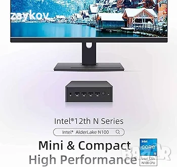 Мини компютър с Windows 10 - процесор Intel Alder Lake N100, 8GB + 256GB 4K, HDMI и DP, снимка 2 - За дома - 53357201