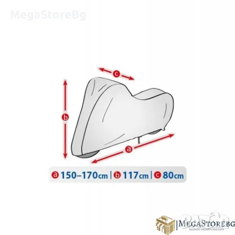 Висококачествено покривало за Скутер Kegel серия Basic размер S сиво, снимка 2 - Аксесоари и консумативи - 47783223
