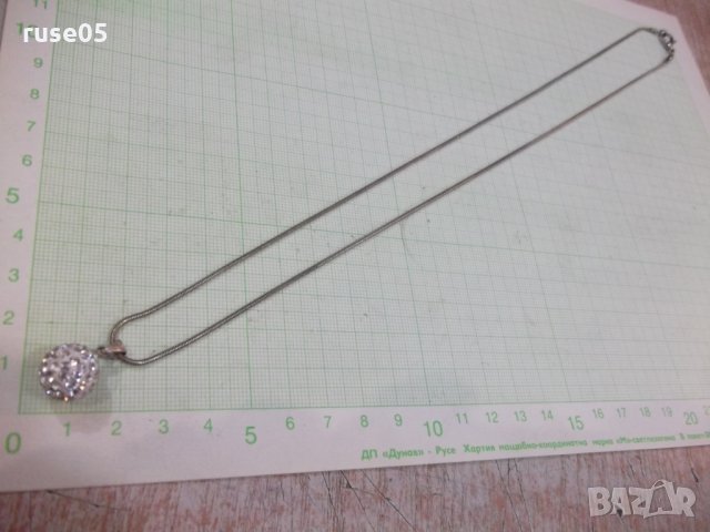 Висулка "Топче" с камъни със синджир сребърни - 7,12 гр., снимка 5 - Бижутерийни комплекти - 30236374