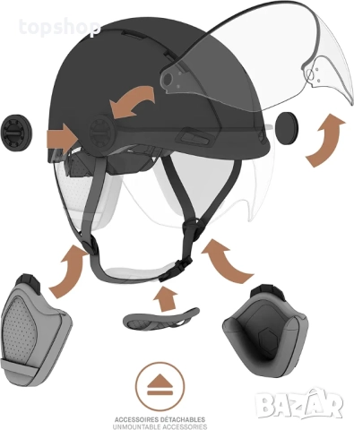 Чисто нова размер L CASR Style Каска за велосипеди и електрически тротинетки – Прозрачен визьор ..., снимка 6 - Аксесоари за велосипеди - 52757020