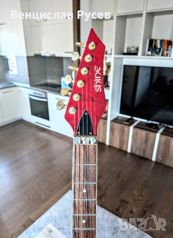 Shine SIL 402 Trans Red, 2003, Korea, снимка 5 - Китари - 53018796