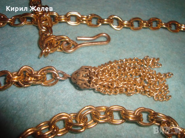 ПОЗЛАТЕН ВИНТИДЖ МЕТАЛЕН ДАМСКИ КОЛАН - ВЕРИЖКА 25197, снимка 4 - Колани - 35353320