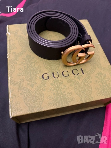 Оригинален кожен колан Gucci GG Marmont с кутия, снимка 4 - Колани - 54292122