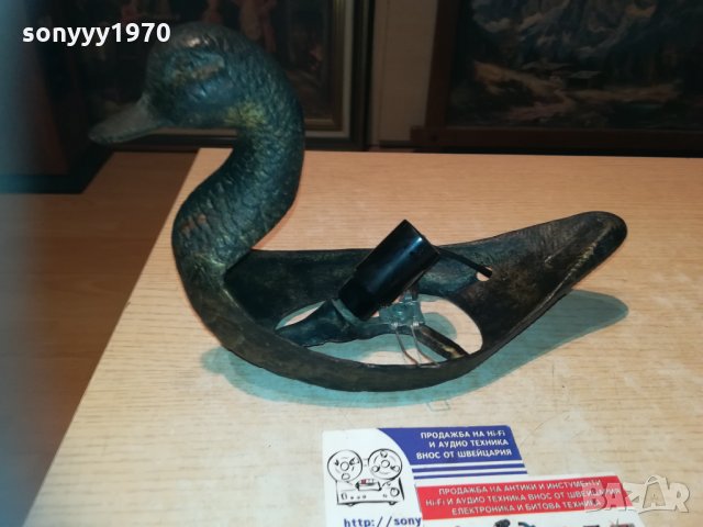 патица-бронз/мед/месинг-масивна/тежка-27х17х11см, снимка 5 - Колекции - 30181829