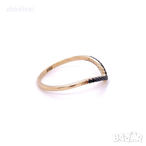 Златен дамски пръстен 0,98гр. размер:56 14кр. проба:585 модел:22482-1, снимка 2 - Пръстени - 44618013