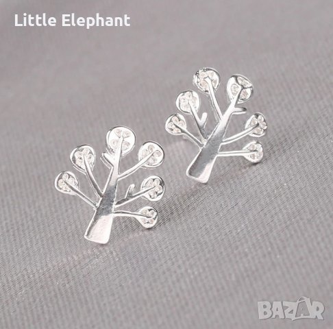 Sale Сребърни обеци"Дърво на желанието",tiny mini/ нови, снимка 1 - Колиета, медальони, синджири - 39491394