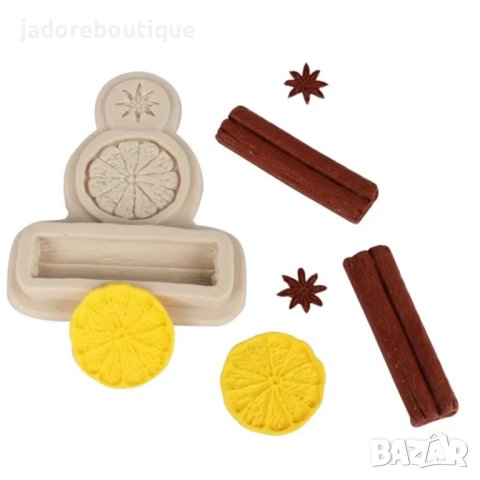 Силиконов молд канела, резен портокал, снимка 2 - Форми - 42278749