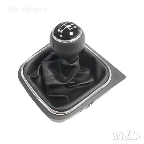 Топка за скоростен лост с маншон съвместима с Golf V/VI (03-12) с 5 скорости - черен конец