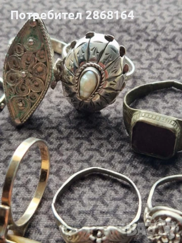 Много стари сребърни пръстени, снимка 5 - Антикварни и старинни предмети - 50613431