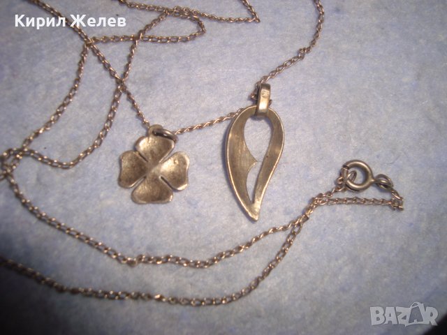 СТАРО СРЕБЪРНО КОЛИЕ СРЕБРО 925 с 2 ФИГУРАЛНИ АРТ ВИСУЛКИ МАЙСТОРСКА РЪЧНА ИЗРАБОТКА 27217, снимка 11 - Колиета, медальони, синджири - 36827817