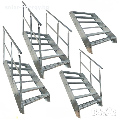 Метално стълбище с площадка 6 стъпала | За монтаж към стена | Поцинковано, снимка 3 - Други - 54235630