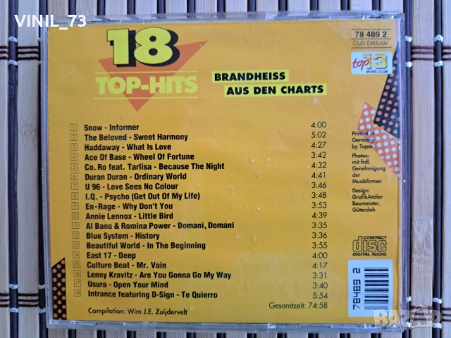 18 Top-Hits International 4/93, снимка 3 - CD дискове - 50531421