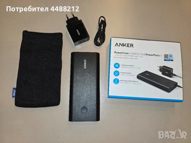 Външна USB батерия Anker PowerCore+, 26800 mAh, снимка 3 - Оригинални батерии - 50498402