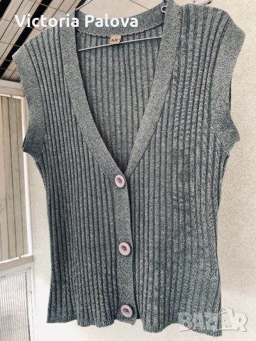  Модерна сива жилетка-потник-елек AJC,рипс