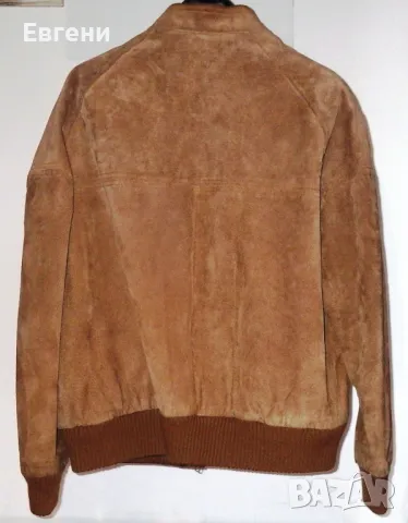 Топло яке тип "бомбър" от естествена кожа „набук”, снимка 4 - Якета - 47971988