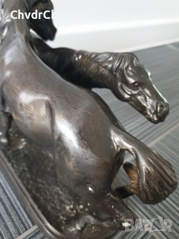30см-4кг Mene статуетка-композиция/стара френска бронзова скулптура/фигура на коне, снимка 9 - Статуетки - 52804303