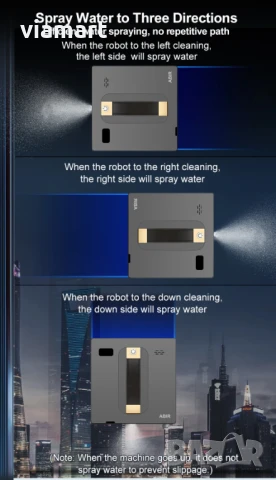 Робот за почистване на прозорци ABIR WD8, подходящ и за безрамкови прозорци, снимка 7 - Прахосмукачки - 50526824