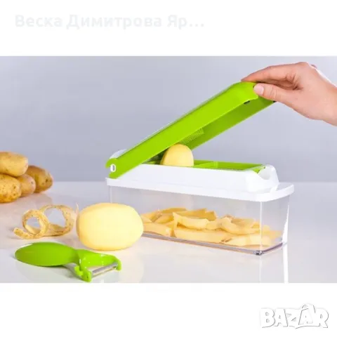 Кухненско Ренде за зеле, моркови с контейнер - N i c e r Dicer Plus от 13 части, снимка 5 - Други - 47793220