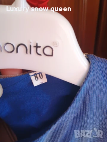 детска рокля в тъмно синьо и златно, снимка 3 - Бебешки рокли - 50493539