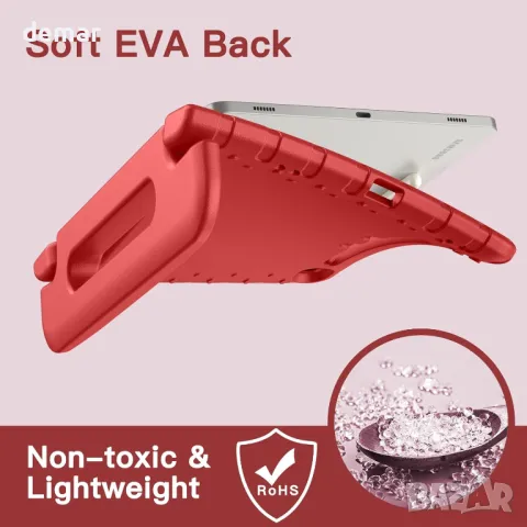 Детски калъф JETech за Samsung Galaxy Tab S9 11-инчов, червен, снимка 4 - Таблети - 50034755