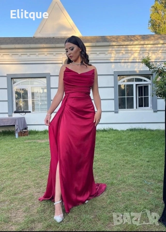 ⭐️Дълги сатенени рокли с цепка, снимка 9 - Рокли - 53195506