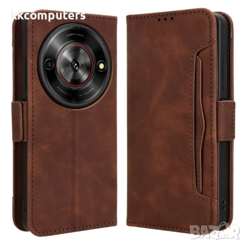 ZTE Blade A75 5G nubia Focus Leather Magnetic Wallet Кожен Калъф и Протектор, снимка 4 - Калъфи, кейсове - 51182068