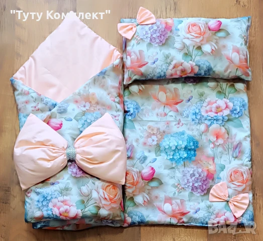 Комплект от памучно портбебе ( одеяло, чувалче),подложка с възглавница, снимка 10 - Спално бельо и завивки - 37954287