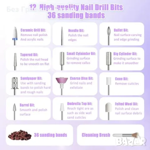 Нова Електрическа пила за нокти 25 000RPM, безжична, маникюр/педикюр, снимка 8 - Продукти за маникюр - 49013310