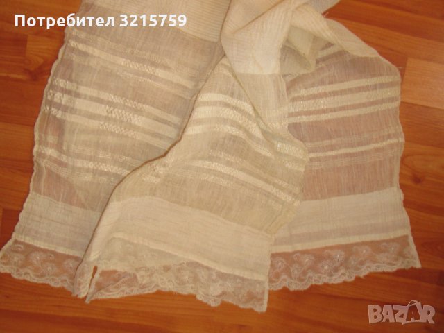 Стара ръчно тъкана кърпа,носия,дантела,копринен кенар