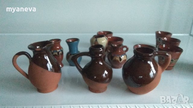Троянска керамика, сервиз за ракия с 6 чашки и лот съдове. , снимка 15 - Сервизи - 44373216