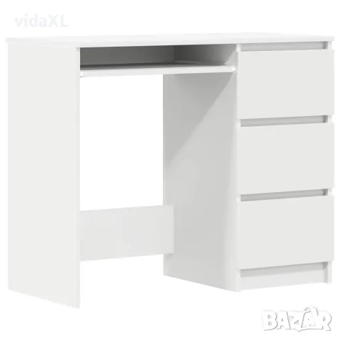 vidaXL Бюро, бяло, 90x45x76 см, инженерно дърво