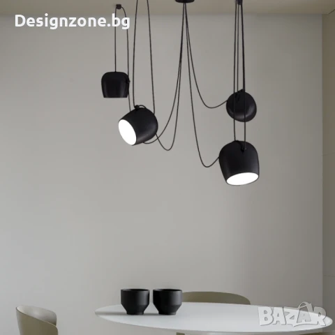 Висяща черна лампа Bowls, снимка 1
