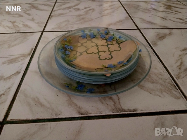 Тортен сервиз - стъкло , снимка 2 - Сервизи - 52928281