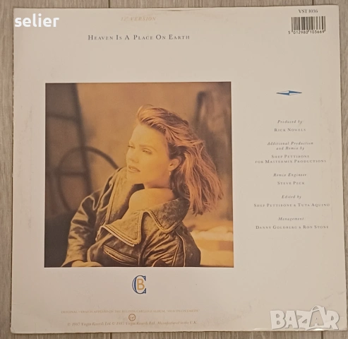 Belinda Carlisle ‎– Heaven Is A Place On Earth Maxi Single 12 Издание 🇬🇧 UK 1987г Състояние:VG+ Це, снимка 2 - Грамофонни плочи - 53960204