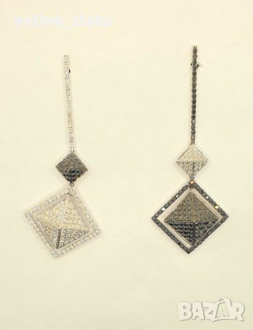 Златни обеци 18К с диаманти 0,60 ct, снимка 3 - Обеци - 39049342