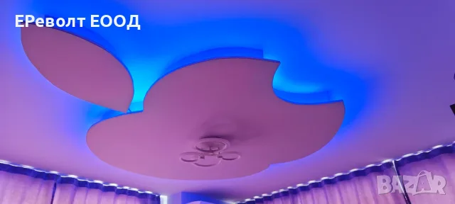 ОСВЕТЛЕНИЕ С ЧЕТИРИЦВЕТНА LED ЛЕНТА НА ФИГУРИ ОТ ГИПСОКАРТОН 01 - ЕРеволт ЕООД, снимка 6 - Електро услуги - 55890963