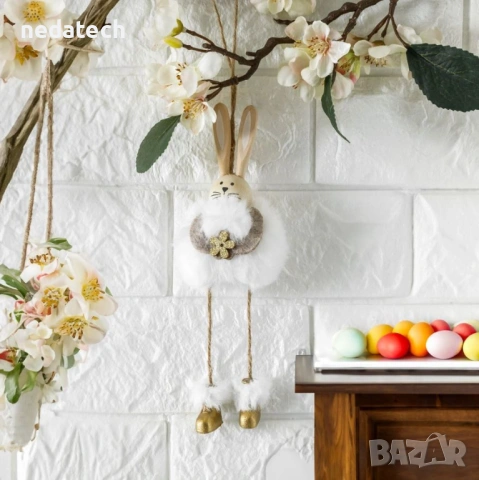 Великденска декорация Пухкаво зайче, 27 см, снимка 2 - Декорация за дома - 53285044