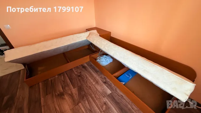 Ъглови легла с матраци и ракла, снимка 4 - Спални и легла - 56155036