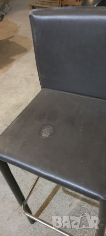 Бар стол тъмно кафява кожа, снимка 2 - Столове - 36408501