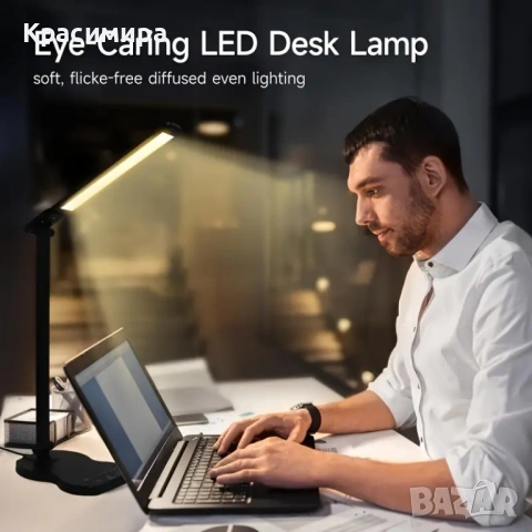 Луксозна настолна, портативна LED лампа с 5 нива на яркост и 5 нюанса, снимка 3 - Лед осветление - 54190620