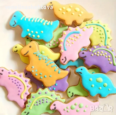 7 броя динозаври динозавър метални резци резец тесто бисквитки фондан декорация торта , снимка 4 - Форми - 53921554