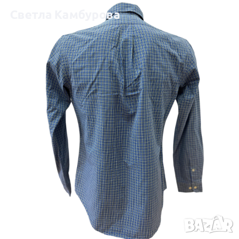 Мъжка риза RALPH LAUREN размер S каре синьо бяло, снимка 3 - Ризи - 44569430