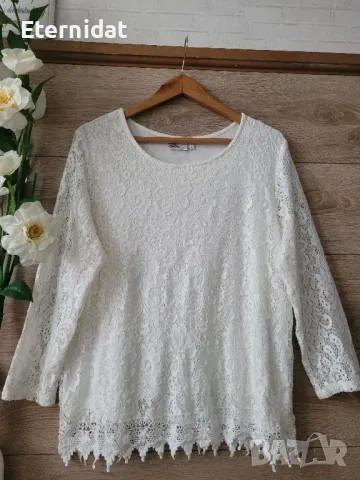 Бяла блуза дантела 