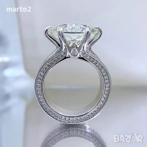 Сребърен 925 Пръстен с Камък - Кубичен Циркон 10 Карата: